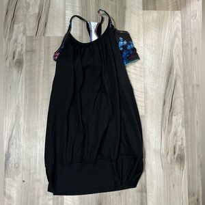 lululemon athletica Black Tank Top with Floral Accents